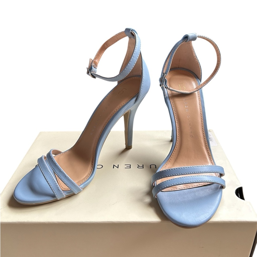 NEW! LC Lauren Conrad Sky Blue Ankle Strap Heels